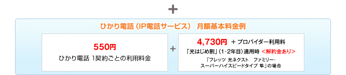 ひかり電話 利用 月額基本料金例