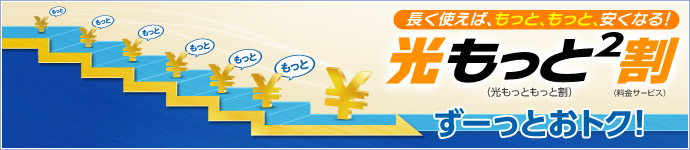 長く使えば、もっと、もっと安くなる!光もっともっと割