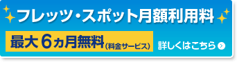 フレッツ・スポット月額利用料 最大12ヵ月無料(料金サービス) 詳しくはこちら