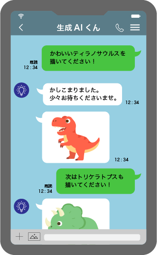 生成AIへ画像制作の依頼をしているイメージ