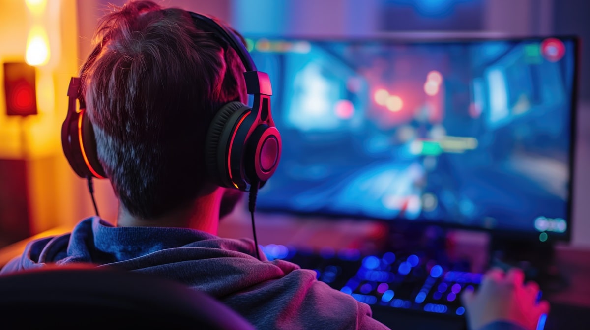 ゲームをしている男性のイメージ