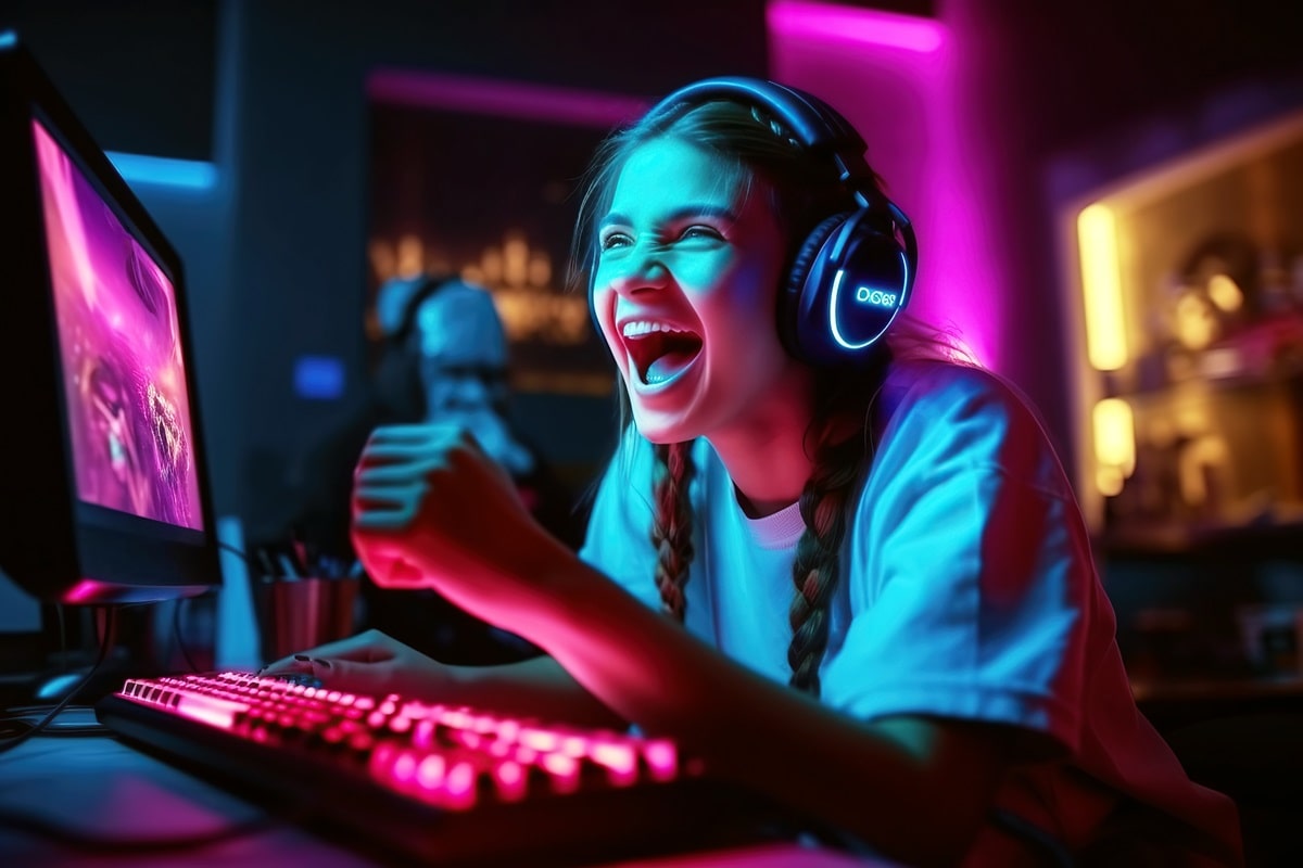 ゲームをしている女性のイメージ