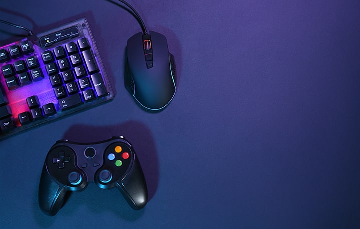 パソコンゲームに使用される主要な周辺機器の画像