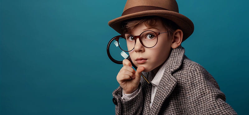 探偵の格好をしている少年のイメージ