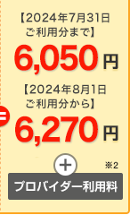 5,010円＋プロバイダー利用料※2