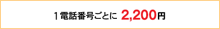 1電話番号ごとに 2,200円
