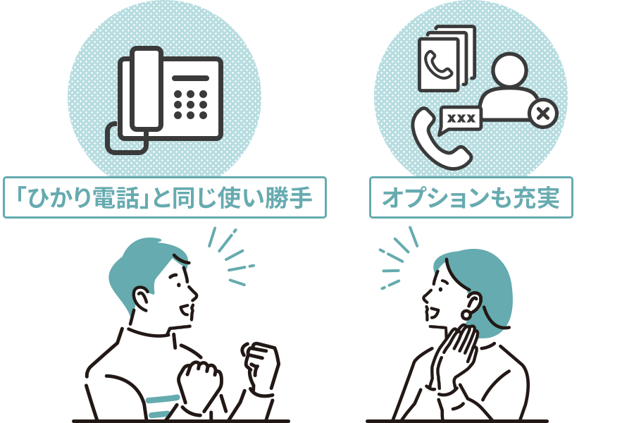 ひかり電話と同じ使い勝手＆オプションも充実