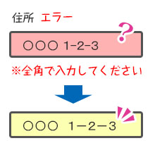 全角で住所を入力したのにエラーが出ます ネットの知恵袋 フレッツ光公式 Ntt西日本