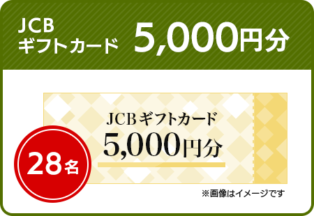 28名 JCBギフトカード 5,000円分