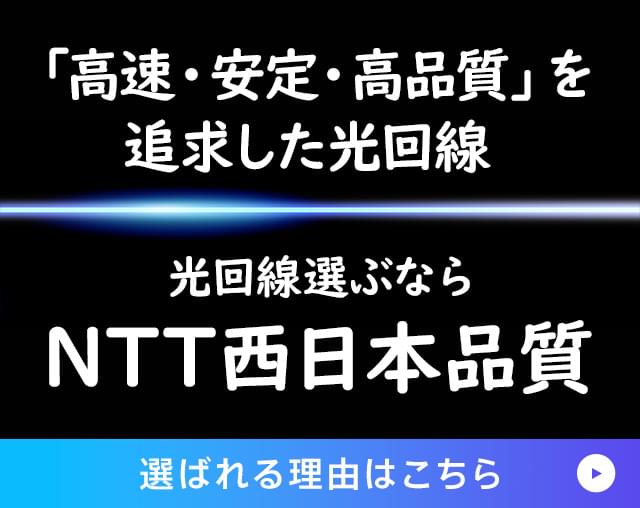 「高速・安定・高品質」を追求した光回線 光回線選ぶならNTT西日本品質